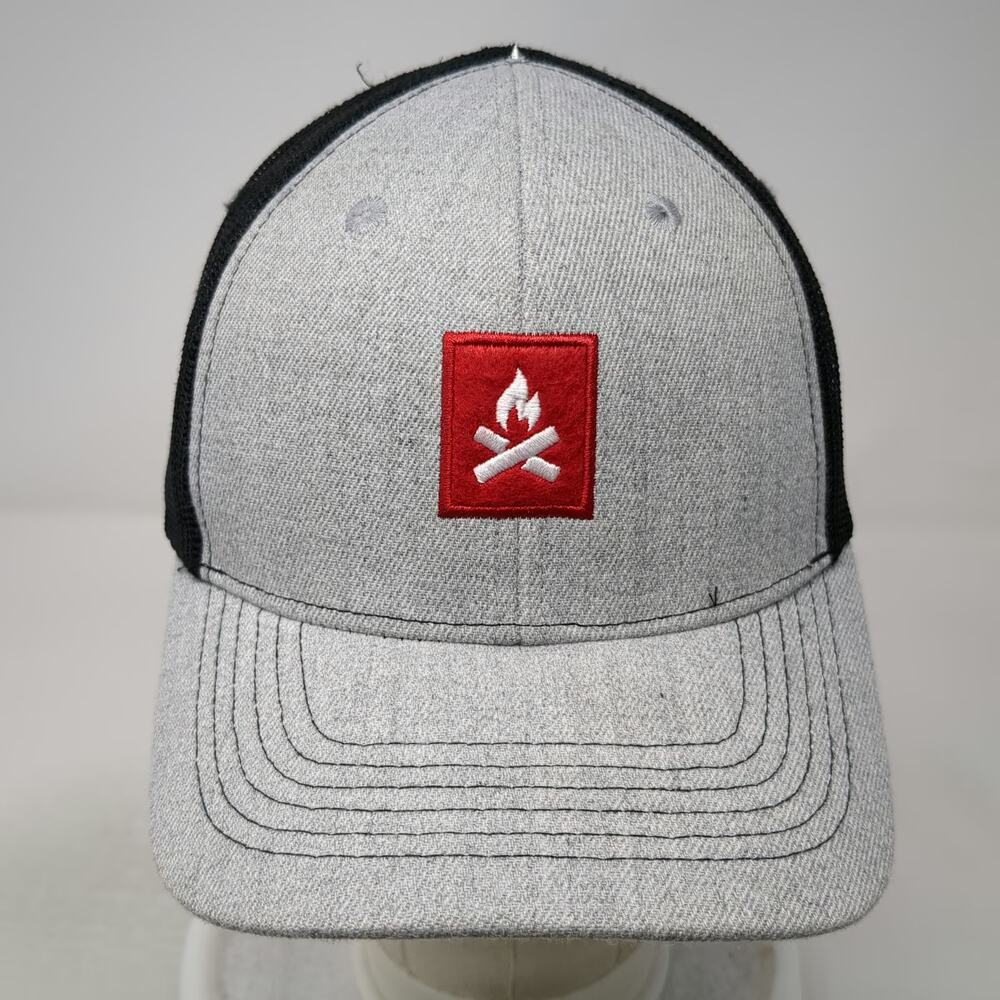 Camp Chef Trucker Hat Gray One Size Mesh Back Snapback Campfire Logo Patch View 2